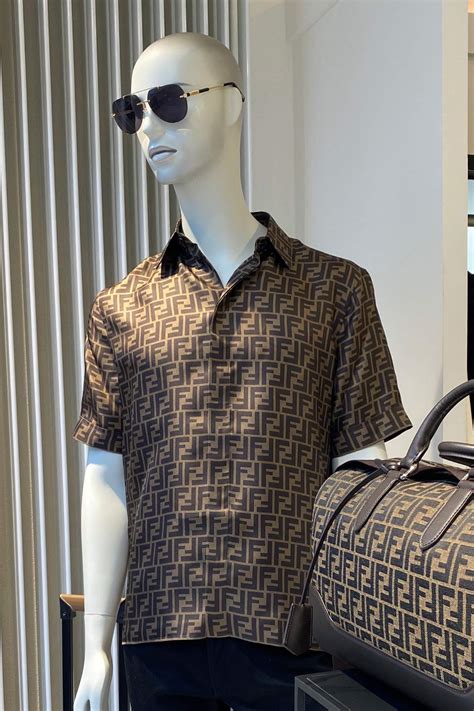 fendi brown silk shirt